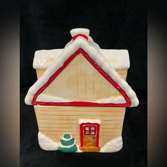 Vintage Christmas cottage cookie jar - Picture 5 of 8